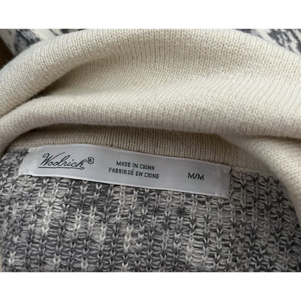 Woolrich Womens Reindeer Knit Cotton Turtleneck Sweater Size M Nordic Holiday - Picture 6 of 7